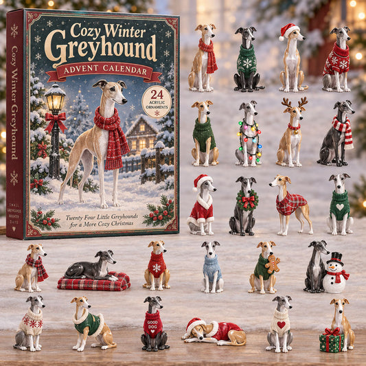 Cozy Winter Greyhound Advent Calendar 2026 - 24-Day Festive Countdown