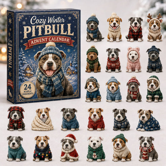 Cozy Winter Pitbull Advent Calendar 2026 - 24-Day Festive Countdown