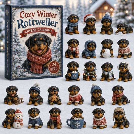 Cozy Winter Rottweiler Advent Calendar 2026 - 24-Day Festive Countdown
