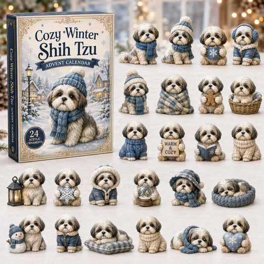Cozy Winter Shih Tzu Advent Calendar 2026 - 24-Day Festive Countdown