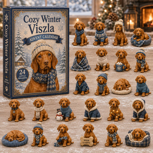 Cozy Winter Vizsla Advent Calendar 2026 - 24-Day Festive Countdown