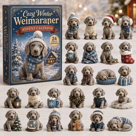 Cozy Winter Weimaraner Advent Calendar 2026 - 24-Day Festive Countdown
