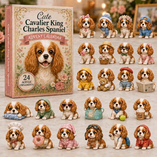 Cute Cavalier King Charles Spaniel Advent Calendar 2026 - 24-Day Festive Countdown