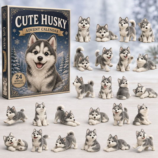 Cute Husky Advent Calendar 2026 - 24-Day Festive Countdown