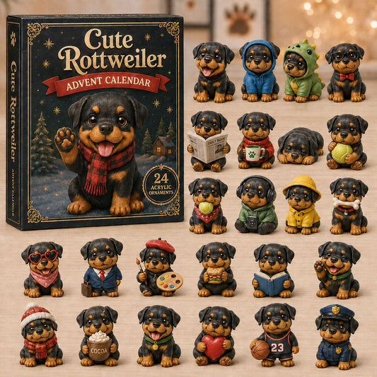 Cute Rottweiler Advent Calendar 2026 - 24-Day Festive Countdown