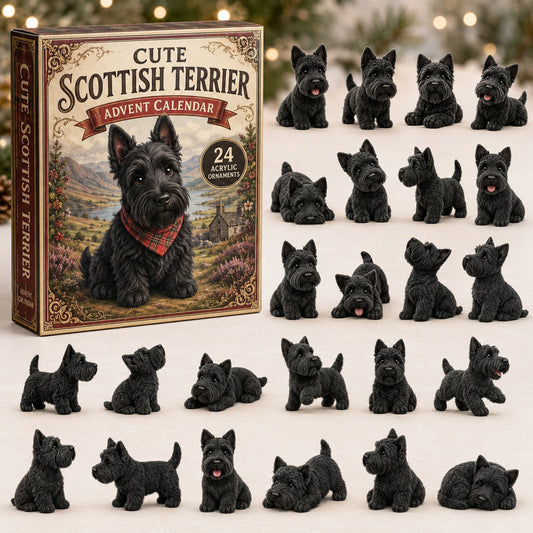 Cute Scottish Terrier Advent Calendar 2026 - 24-Day Festive Countdown