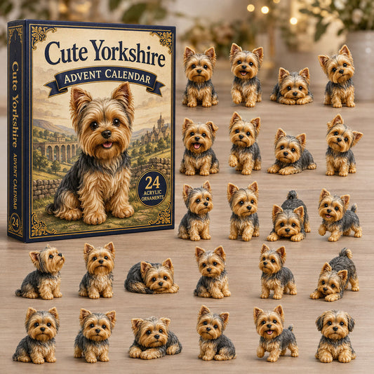 Cute Yorkshire Terrier Advent Calendar 2026 - 24-Day Festive Countdown