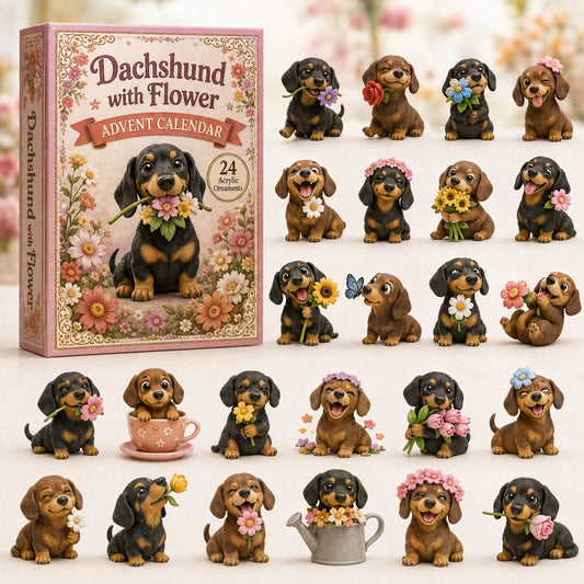 Dachshund With Flower Advent Calendar 2026 - 24-Day Festive Countdown