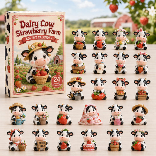Dairy Cow Strawberry Farm Advent Calendar 2026 - 24-Day Festive Countdown