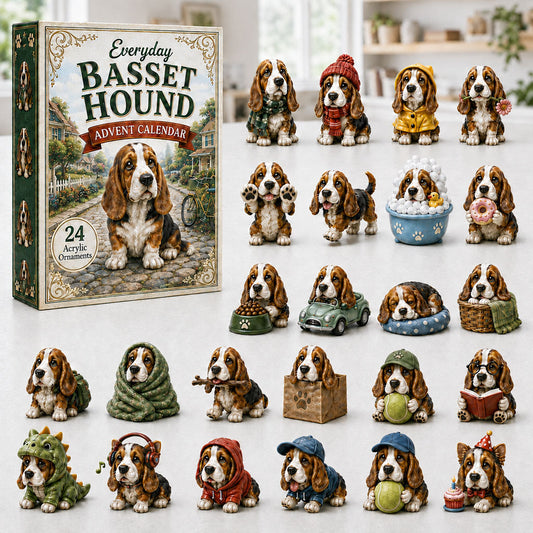 Everyday Basset Hound Advent Calendar 2026 - 24-Day Festive Countdown