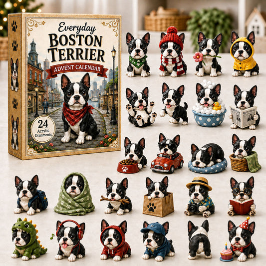 Everyday Boston Terrier Advent Calendar 2026 - 24-Day Festive Countdown