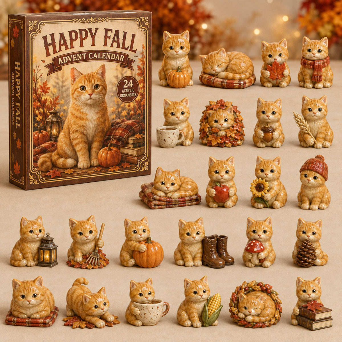 Fall Ginger Cat Advent Calendar 2026 - 24-Day Festive Countdown