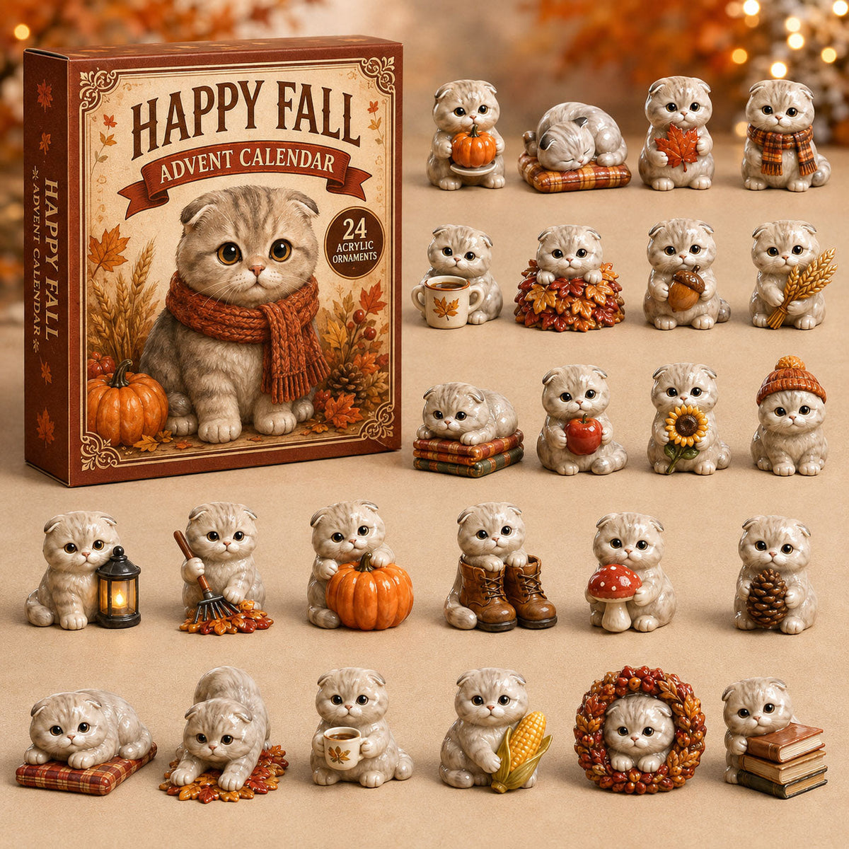 Fall Scottish Cat Advent Calendar 2026 - 24-Day Festive Countdown
