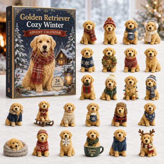 Golden Retriever Cozy Winter Advent Calendar 2026 - 24-Day Festive Countdown