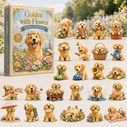 Golden With Flower Advent Calendar 2026 - 24-Day Festive Countdown