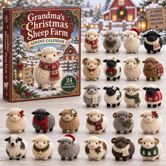 Grandmas Christmas Sheep Farm Advent Calendar 2026 - 24-Day Festive Countdown