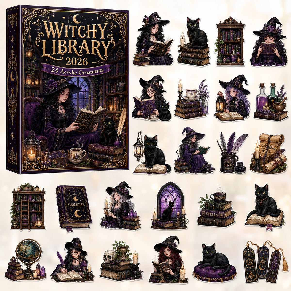 Witchy Library Advent Calendar 2026 - 24-Day Festive Countdown