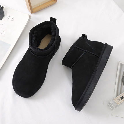 Bottes d’hiver ultra courtes pour femmes avec soutien de la voûte plantaire | Bottines en suède pour cheville