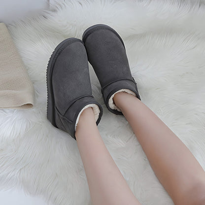 Bottes d’hiver ultra courtes pour femmes avec soutien de la voûte plantaire | Bottines en suède pour cheville