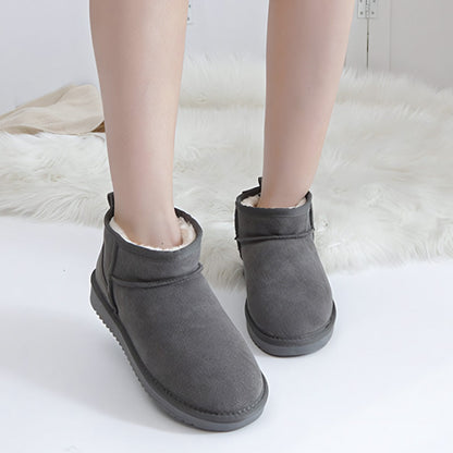 Bottes d’hiver ultra courtes pour femmes avec soutien de la voûte plantaire | Bottines en suède pour cheville