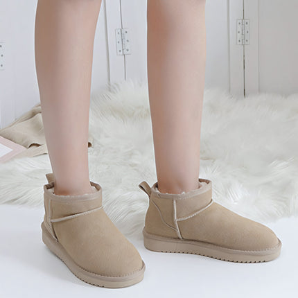 Bottes d’hiver ultra courtes pour femmes avec soutien de la voûte plantaire | Bottines en suède pour cheville