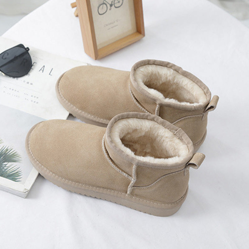 Bottes d’hiver ultra courtes pour femmes avec soutien de la voûte plantaire | Bottines en suède pour cheville