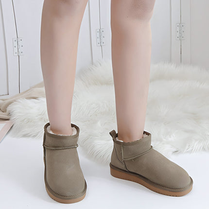 Bottes d’hiver ultra courtes pour femmes avec soutien de la voûte plantaire | Bottines en suède pour cheville