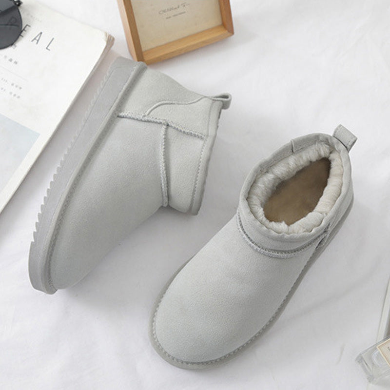 Bottes d’hiver ultra courtes pour femmes avec soutien de la voûte plantaire | Bottines en suède pour cheville