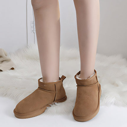 Bottes d’hiver ultra courtes pour femmes avec soutien de la voûte plantaire | Bottines en suède pour cheville