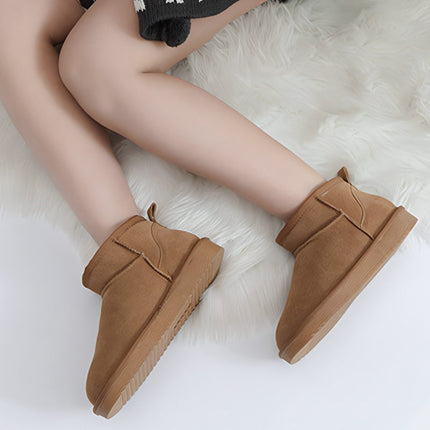 Bottes d’hiver ultra courtes pour femmes avec soutien de la voûte plantaire | Bottines en suède pour cheville