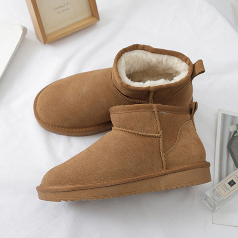 Bottes d’hiver ultra courtes pour femmes avec soutien de la voûte plantaire | Bottines en suède pour cheville