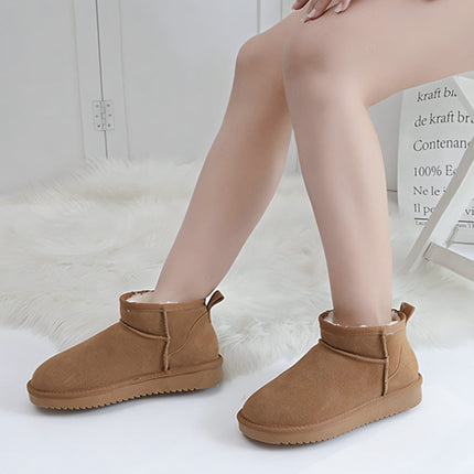 Bottes d’hiver ultra courtes pour femmes avec soutien de la voûte plantaire | Bottines en suède pour cheville