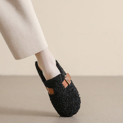 Ballerines confortables pour femmes doublées en polaire avec soutien de la voûte plantaire | Mocassins chauds style teddy