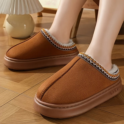 Chaussons Unisexe en Daim – Doublure en Polaire Moelleuse Chaude, Confort Antidérapant