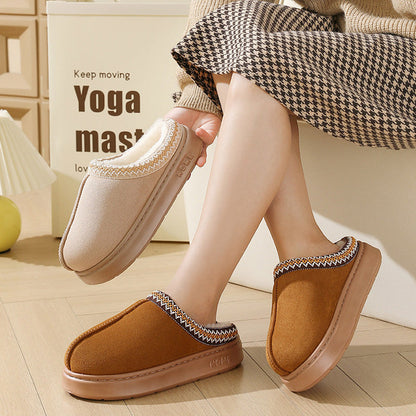 Chaussons Unisexe en Daim – Doublure en Polaire Moelleuse Chaude, Confort Antidérapant