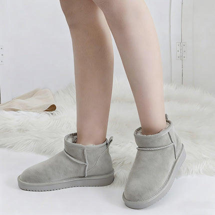 Bottes d’hiver ultra courtes pour femmes avec soutien de la voûte plantaire | Bottines en suède pour cheville