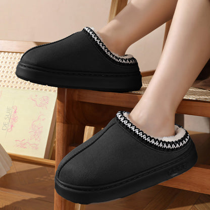 Chaussons Unisexe en Daim – Doublure en Polaire Moelleuse Chaude, Confort Antidérapant