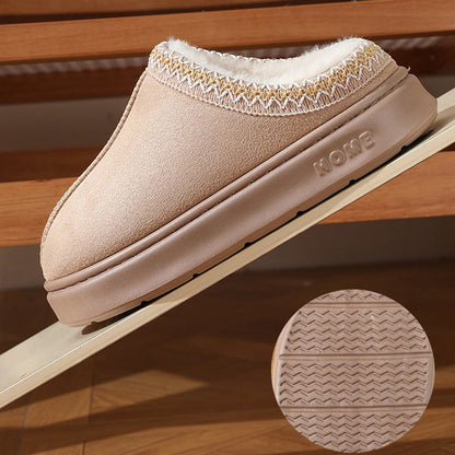 Chaussons Unisexe en Daim – Doublure en Polaire Moelleuse Chaude, Confort Antidérapant