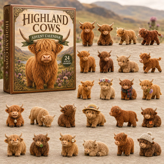 Highland Cow World Advent Calendar 2026 - 24-Day Festive Countdown