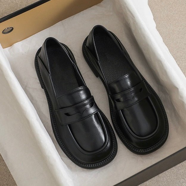 Mocassins Épais Orthopédiques pour Femme | Chaussures à Plateforme Style Britannique et Largeur Confort