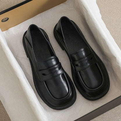 Mocassins Épais Orthopédiques pour Femme | Chaussures à Plateforme Style Britannique et Largeur Confort