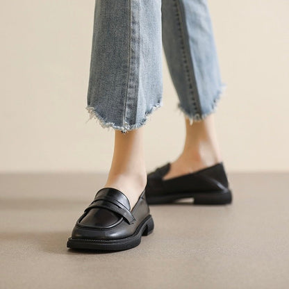 Mocassins Épais Orthopédiques pour Femme | Chaussures à Plateforme Style Britannique et Largeur Confort