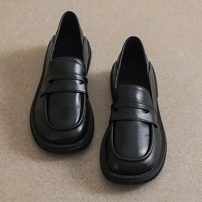 Mocassins Épais Orthopédiques pour Femme | Chaussures à Plateforme Style Britannique et Largeur Confort