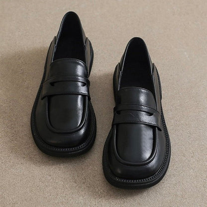 Mocassins Épais Orthopédiques pour Femme | Chaussures à Plateforme Style Britannique et Largeur Confort