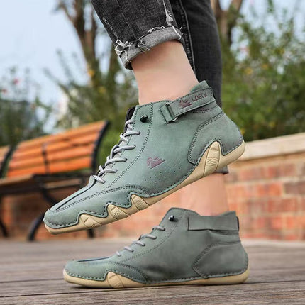 Unisex Orthopedic Leather Boots |  Barefoot Shoes with Wide Foot-Shaped Toe Box & Arch Support