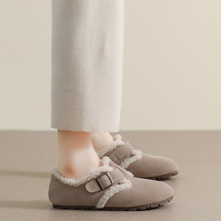 Sabots confortables pour femmes en suède avec soutien de la voûte plantaire | Chaussures doublées en fausse fourrure