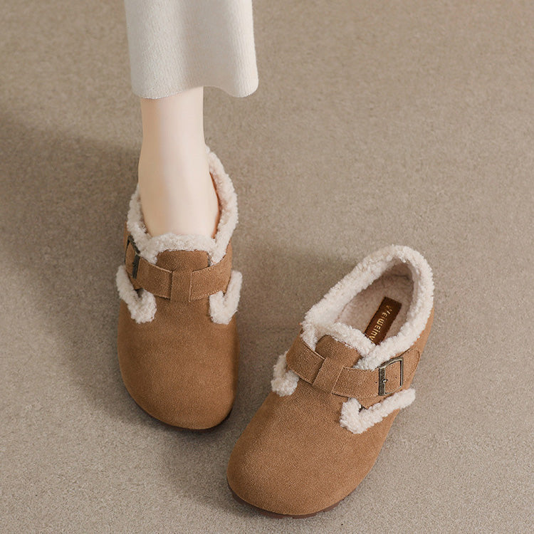 Sabots confortables pour femmes en suède avec soutien de la voûte plantaire | Chaussures doublées en fausse fourrure