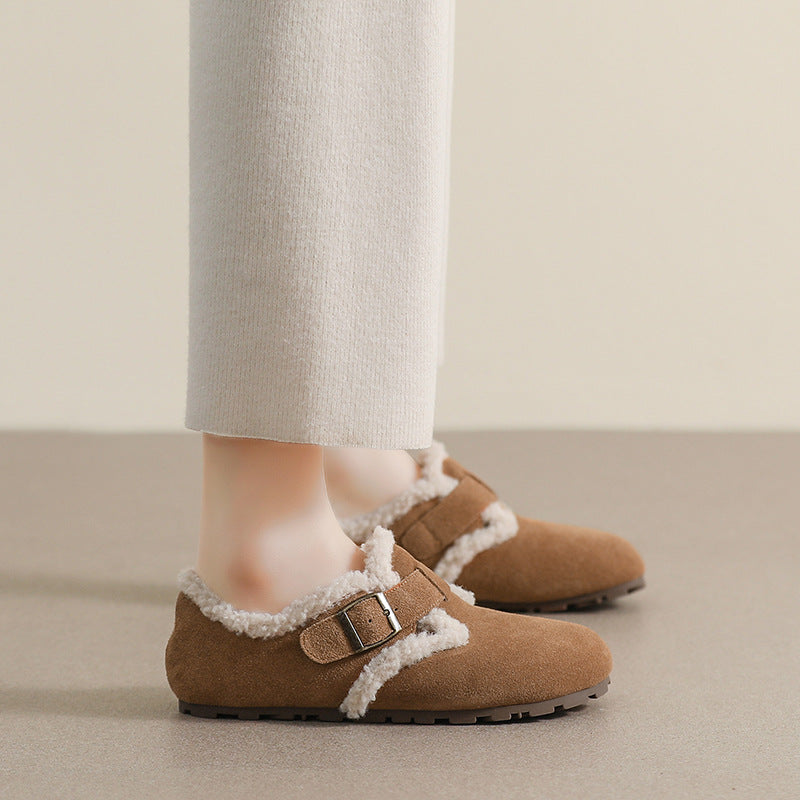 Sabots confortables pour femmes en suède avec soutien de la voûte plantaire | Chaussures doublées en fausse fourrure