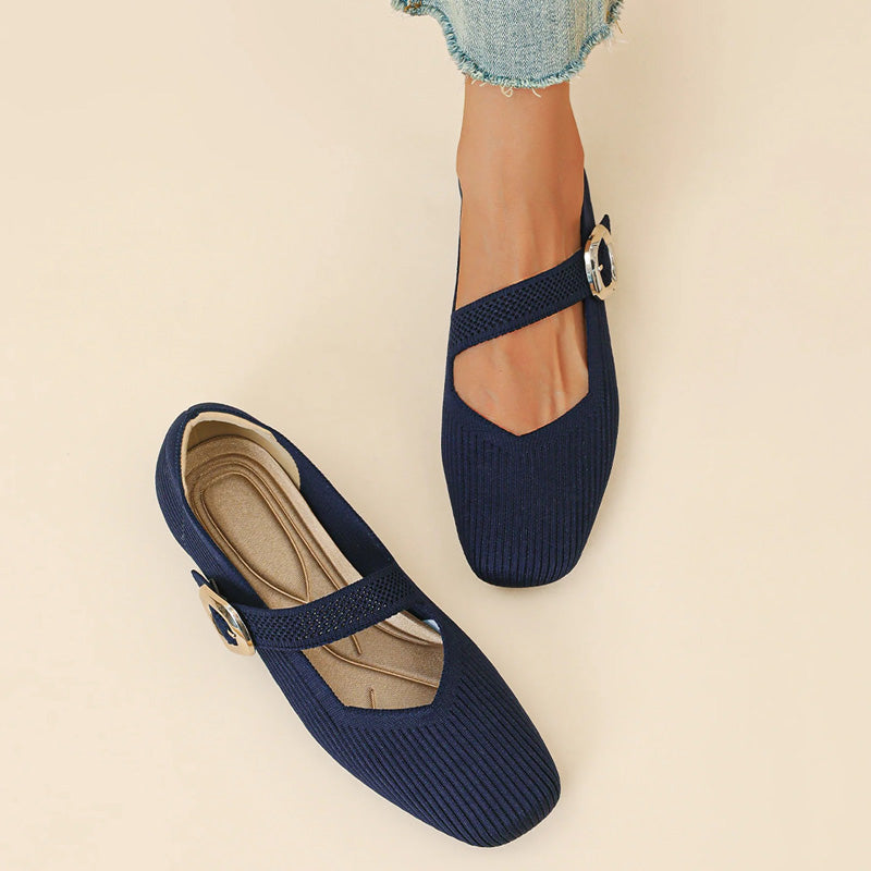 Ballerines Orthopédiques Mary Jane pour Femme | Chaussures Respirantes à Bout Carré en Maille