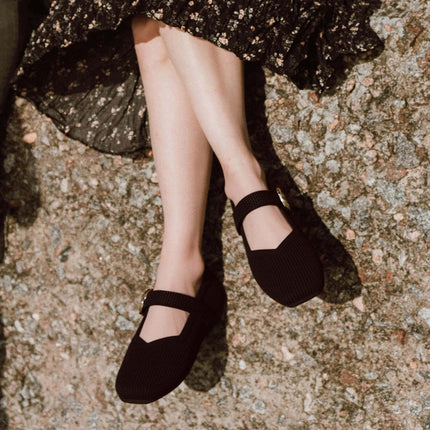 Ballerines Orthopédiques Mary Jane pour Femme | Chaussures Respirantes à Bout Carré en Maille